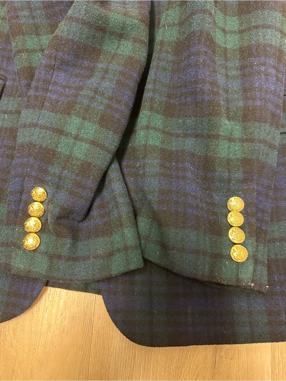 Ralph Lauren Women's Blazer Wool Cashmere Plaid w/ Crest Gold Buttons READ - Picture 13 of 15